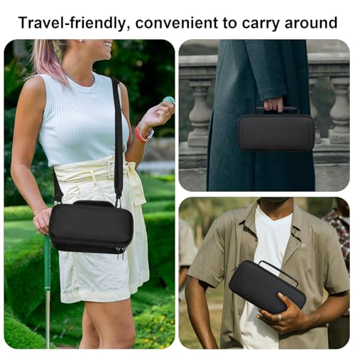 BOVKE Carrying Case for Bushnell Golf for Wingman View Golf GPS Speaker, Range Finder Travel Storage Holder with Shoulder Strap, Golfs Cart Bluetooth Speaker Bag Organizer for Charging Cable, Black - Thumbnail 6