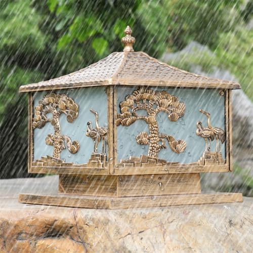Lámpara de poste de aluminio para entrada de jardín y terraza 7