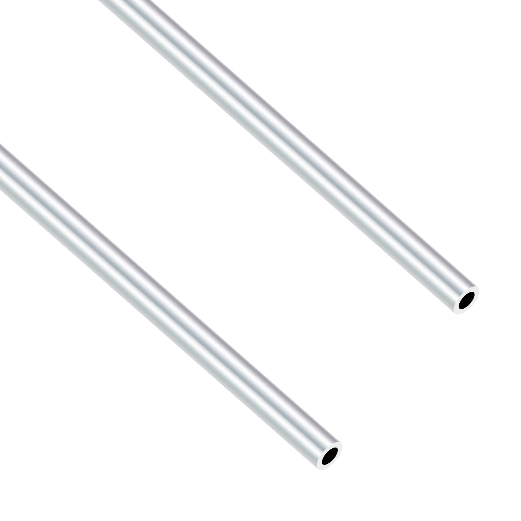 Imeistek Silver 6063 Aluminium Round Tubes, 8Mm Od 5Mm Id 400Mm Length Seamless Aluminium Tubes For Diy Model, Industrial,Decorative (2Pcs)
