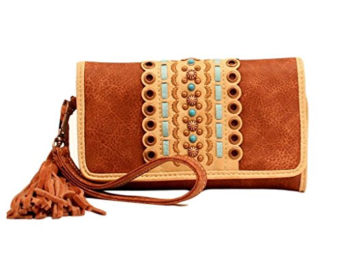 M&F Western Laney Clutch Wallet Brown One Size