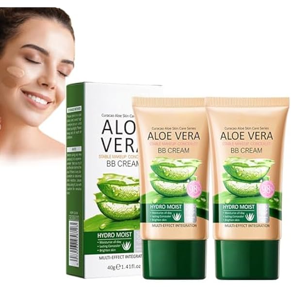 Aloe Vera krem BB do makijażu, korektor, długotrwały i kryjący, kojący skórę, matujący, dla uzyskania idealnej cery, wegański i testowany dermatologicznie (kość słoniowa)
