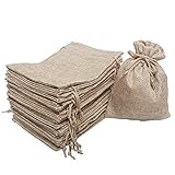 Aipaide 25 Pcs Burlap Bag with Drawstring Linen Burlap Pouches Gift Bags for Wedding Favors, DIY Craft, Present, Snacks 7