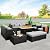 Rattaner 7 PCS Outdoor Furniture Sets 60000BTU 45-Inch Outdoor Propane Fire Pit Table Patio Furniture Set No-Slip Cushions and Waterproof Covers, Light Grey