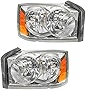 Headlights Headlamps Left & Right Pair Set for 05-07 Dodge Dakota Pickup Truck