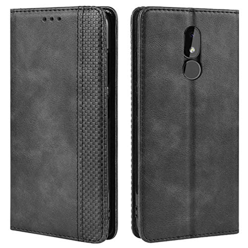 HualuBro Nokia 3V Phone Case, Nokia 3.2 Case, Retro PU Leather Full Body Shockproof Wallet Flip Case Cover with Card Holder and Magnetic Closure for Nokia 3V / 3 V / 3.2 Phone Case (Black)