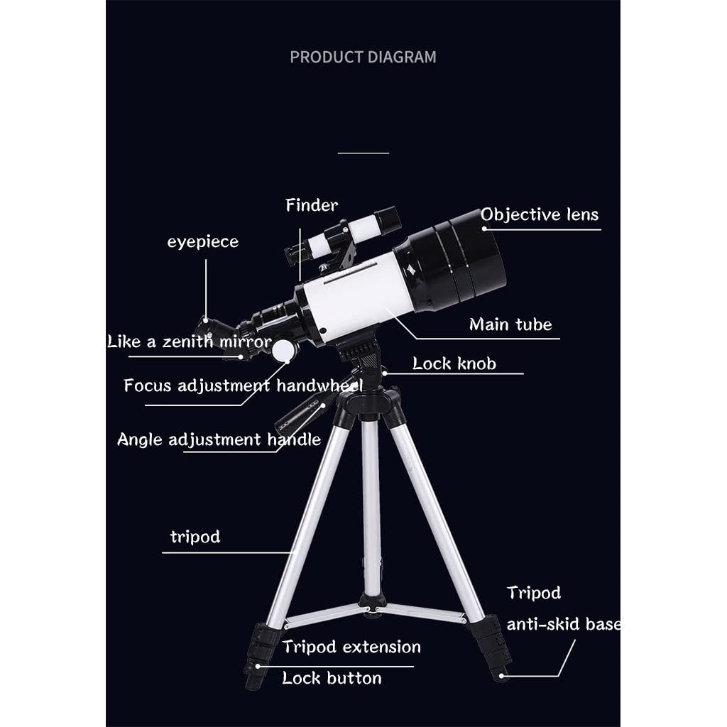Telescopio con treppiede, telescopio per Adulti per osservare Le Stelle - Telescopio di osservazione e telescopio astronomico per Bambini e Principianti, Regala a Tuo Figlio Un Regalo Preferito