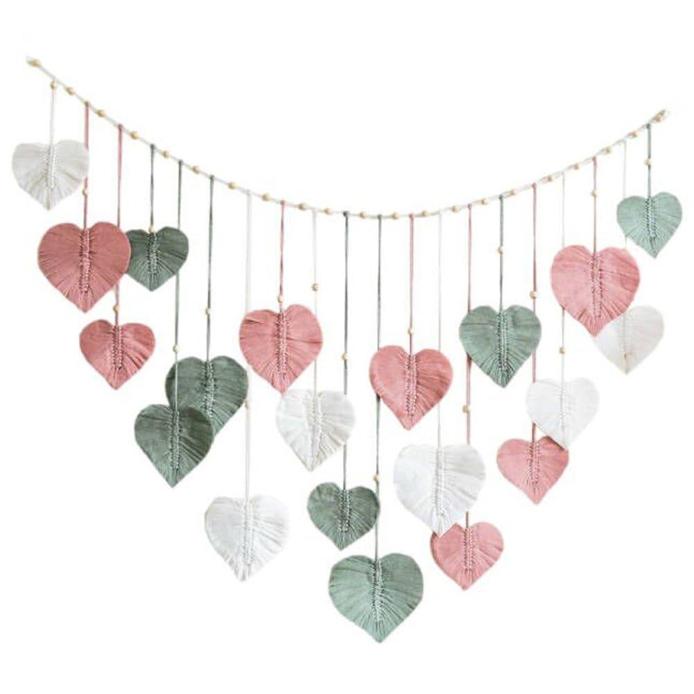 Baokuan Multicolor Macrame Wall Hanging Leaves Decor, Handmade Woven Leaf Tassels Tapestry Gift Ideas For Nursery, Bedroom, Living Room