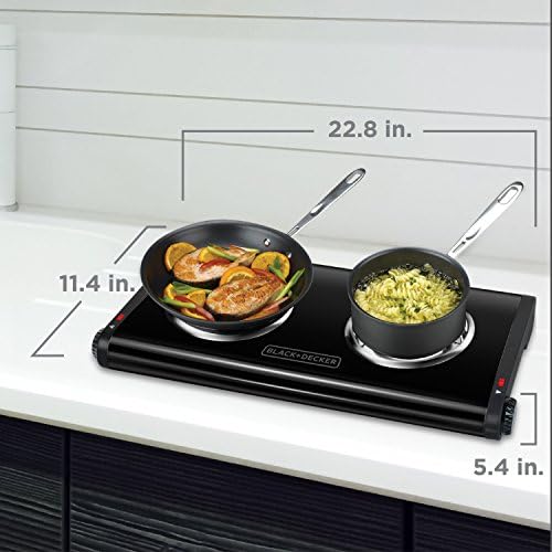 BLACK+DECKER Double Burner Portable Buffet Range, Black, DB1002B image 5