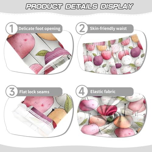 KLL Cherry Illustration Toddler Girls Cotton Pants Casual Full Length Activewear Running3