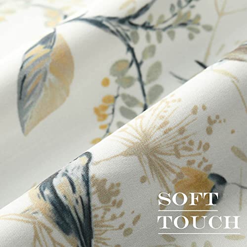 Image of VOGOL Privacy French Patio Door Panels, Grey Birds & Flowers Printed Pattern, Sidelight Sliding Glass Door Curtains with Matching Tieback, 25 x 40 Inches, 1 Piece