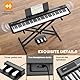 CAHAYA 88 Tasten Digital piano Halbgewichteten– Volle Größe E-Piano für Anfänger mit 129 Töne, 127 Rhythmen, 60 Demos, 4 Metronom-Arten - Doppel-X-Ständer, 3 Pedalen und Notenhalter, Kopfhörerausgang