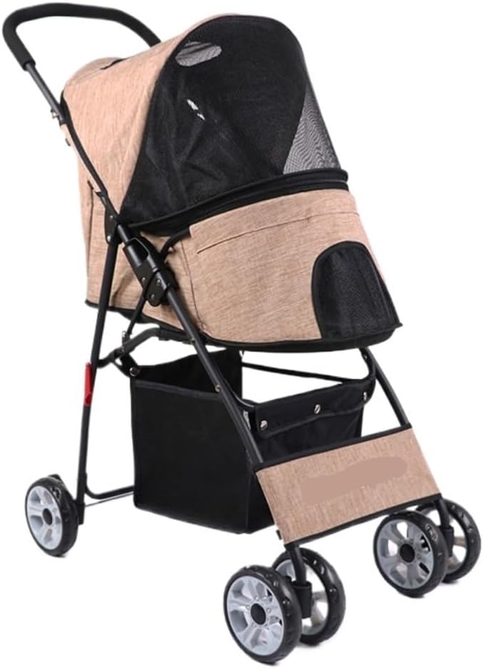 Pet Strollers Pet Stroller, Lightweight Folding Stroller, Lightweight Four-Wheeled Stroller for Cats to Go Out for A Walk Pet Stroller Medium(K)