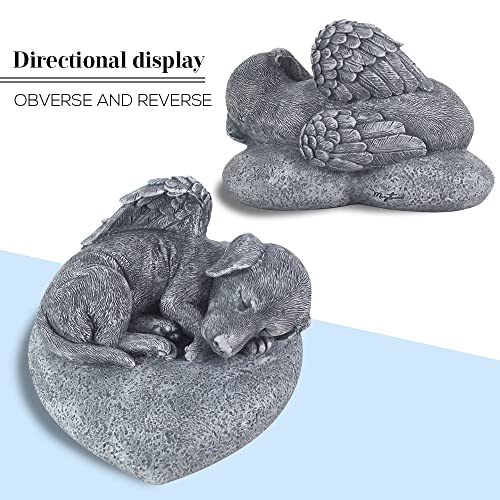 GiftYi Benutzerdefinierte Engel Hund Memorial Grab Marker Tribut Statue, personalisierte Haustier Hund Grabstein Memorial Geschenk Garten Stein, mit Namen und Datum eingraviert, Geschenk für Hunde