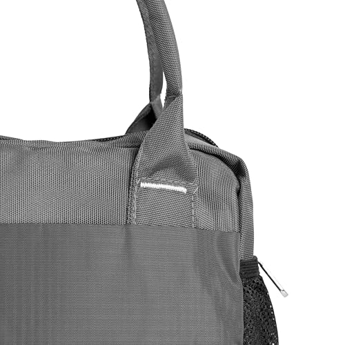 Image of Fluxy Lunch Bag for Men & Women | 7.4L Lunch Tote for Office, School & Travel | Durable 1000D Polyester Lunch Carrier with Zipper & Multiple Pockets | Reusable Tiffin Bag (Grey, 22 cm)