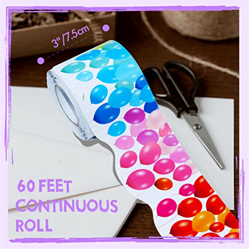 Image of 60 Feet Bulletin Board Borders, Color Balloons Pattern Scalloped Rolled Border Trim for School, Classroom & Offices