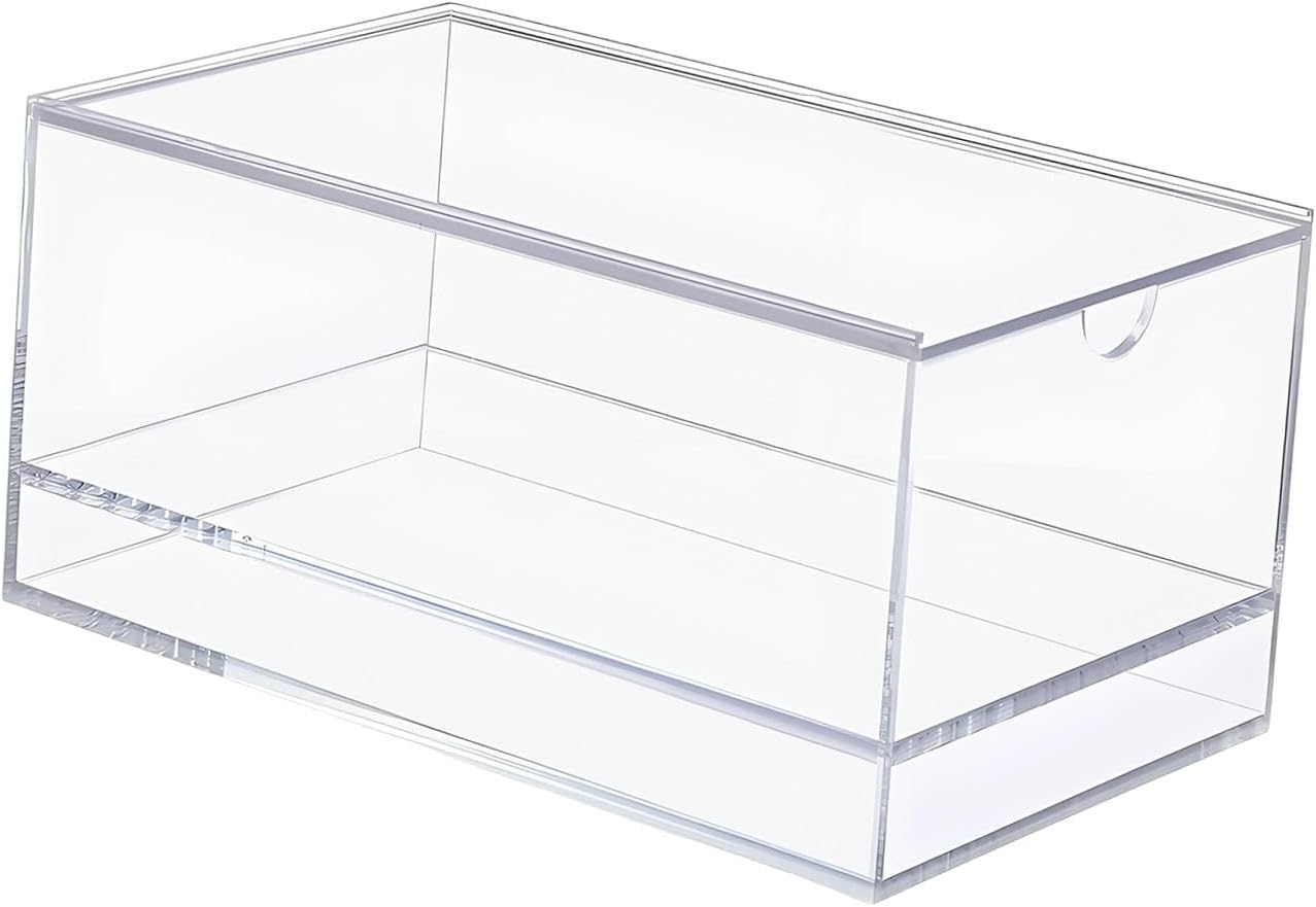 Menolana Mahjong Case Mahjong Storage Box Empty Clear Acrylic 2 Compartment Storage Container Display Box for Collecting Party Favor