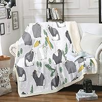 Loussiesd Coperta In Pile Morbida Con Motivo Animali E Rami – 76x101 Cm, Microfibra, Per Divano E Letto - 3