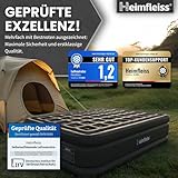 Heimfleiss® Luftmatratze 2 Personen | Premium Luftbett selbstaufblasend 150x200 cm | Schnell Aufblasbare Matratze ideal nutzbar als Gästebett & Reisebett | Selbstaufblasbare Camping Air Mattress