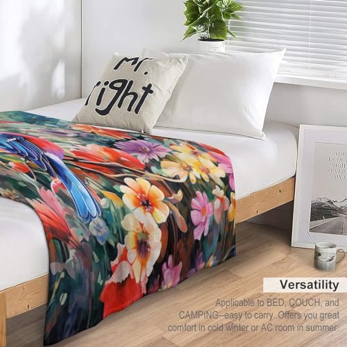 Couverture chaude Birds And fleurs pour des soirées cocooning au salon