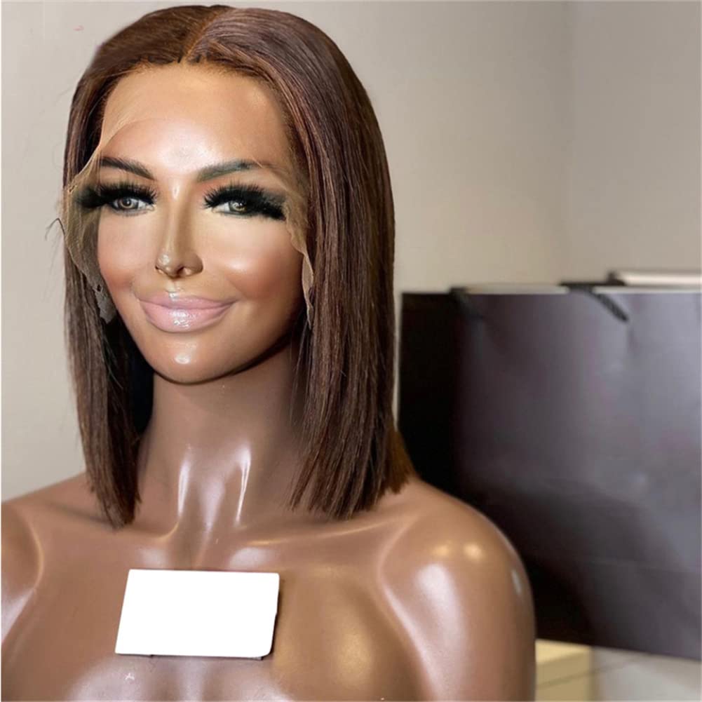 Amazon.com : Anlimer Darkest Brown Straight Bob 13x4 Lace 