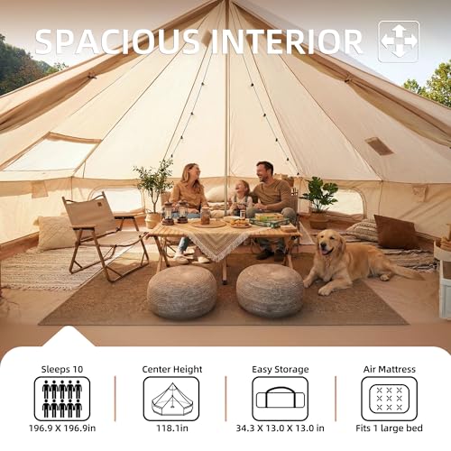 Carpa Bell 4 estaciones beige 16.4 pies para camping familiar miniatura 6