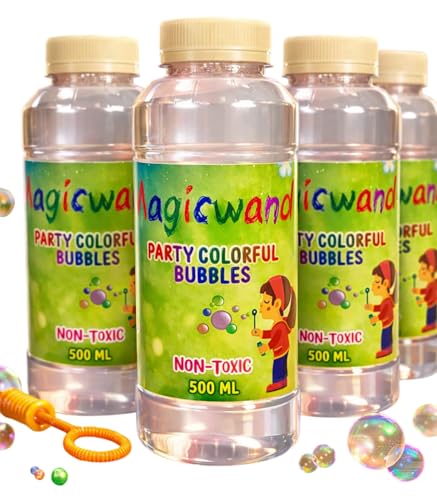 Image of Magicwand Plastic Bubble Gun Refill Liquid【Made in India】【2000 ml】【Please Do Not Add Water,Use As Delivered】【3 Yrs & Up】【Pack of 1 】【Colors as Per Stock】
