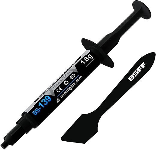 BSFF Thermal Paste, 1.8g with Toolkit CPU Paste Thermal Compound Paste Heatsink for IC/Processor/CPU/All Coolers, Carbon Based High Performance - 1.8G
