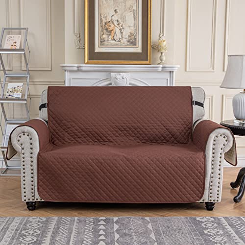 XINEAG Quilted Sofa Covers 2 Seater, Water Resistant Loveseat Covers Sofa Slipcovers with Pockets - Image 2