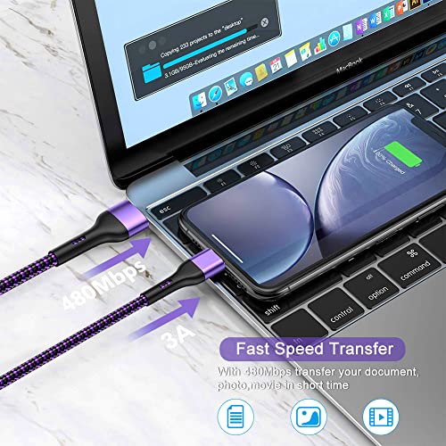 Cargador para iPhone de 10 pies paquete de 4 cables Lightning largos para carga rápida 3