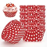 Papel Magdalenas,Moldes Magdalenas Papel– 200 Unidades Mini En Rojo Y Rosa, Calidad Alimentaria, Para Hornear Cupcakes, San Valentín, Bodas, Fiestas De Cumpleaños Y Decoración De Tartas