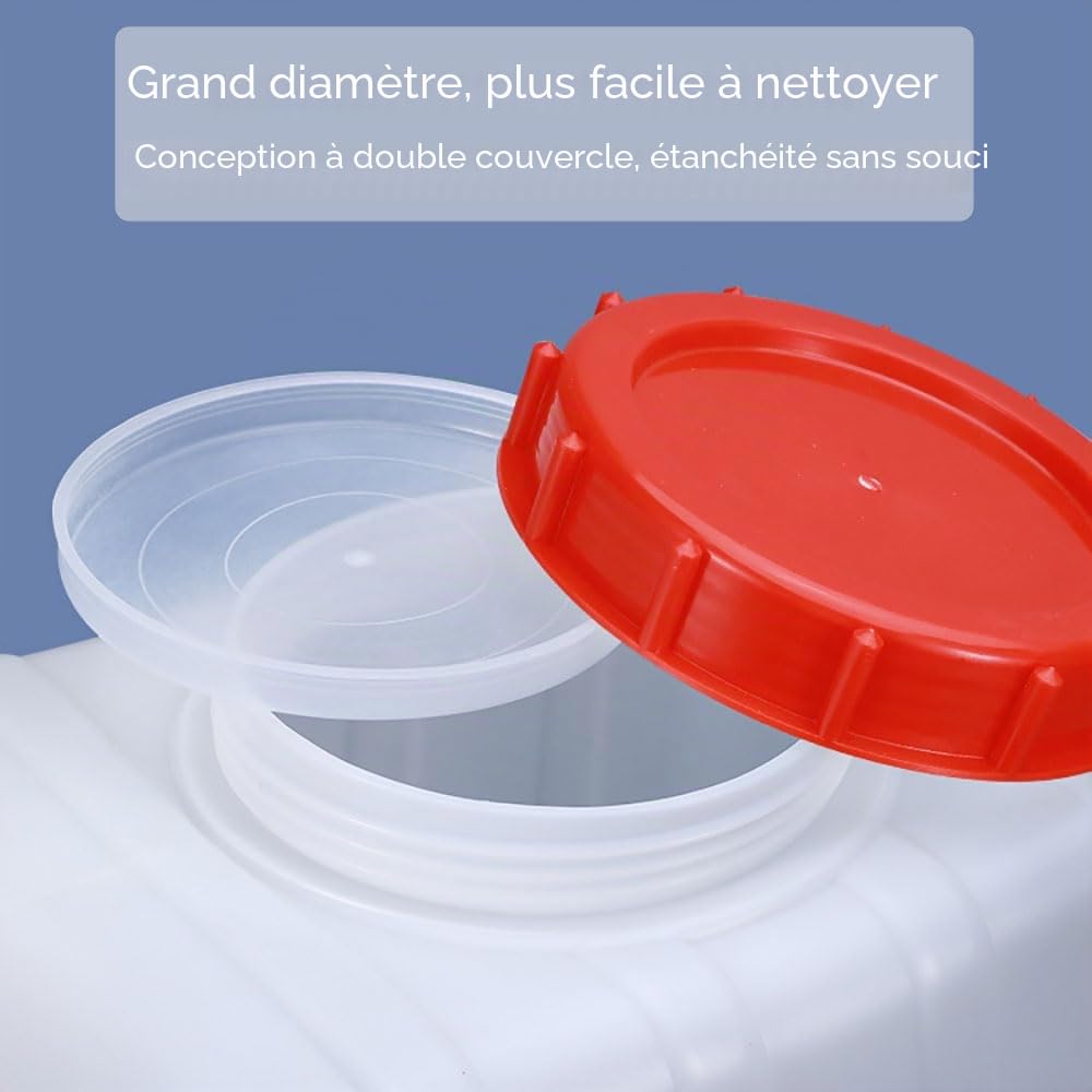 Jerrican Eau avec Robinet en Grande capacité réservoir Eau Potable Extérieur Cuve Eau Camping Car pour Pique-Nique randonnée Caravane Bidon d'eau Qualité Alimentaire(Size:50L)