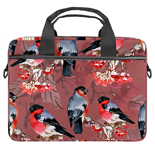 Sacoche à bandoulière pour ordinateur portable 13 à 14.5 pouces noir avec motif lapin et oiseaux