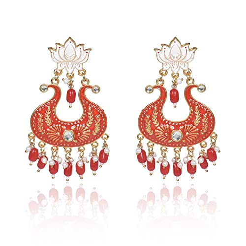 Image of Nilu's Collection Handmade Antique Designer Floral Jhumka for Women & Girls | Made of Brass | Any occasion, festival, function