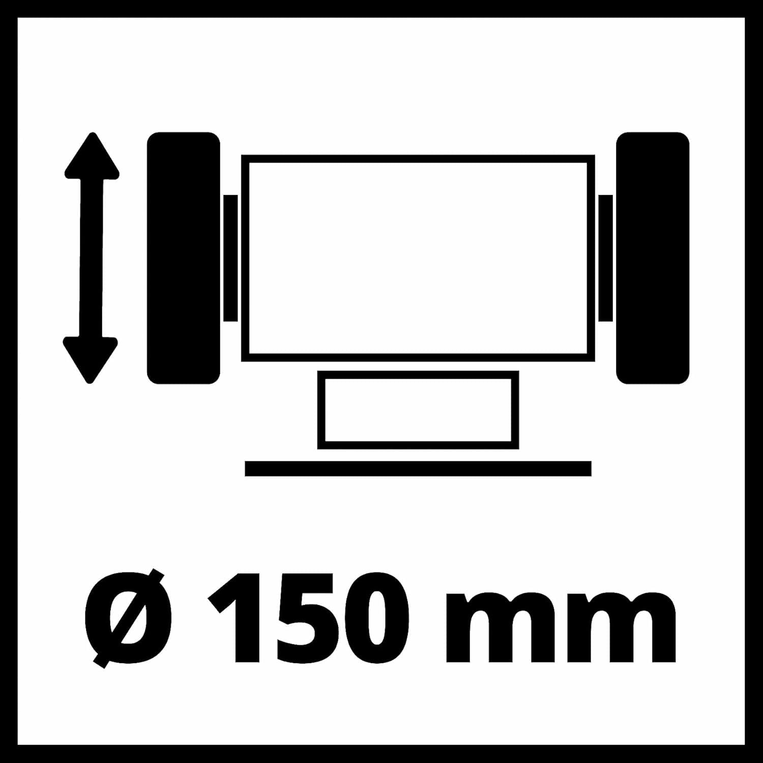 Einhell Smerigliatrice combinata da banco TC-BG 150 B (max. 350 W, disco Ø 150 mm, protezione antiscintilla, rettifica forma e affilatura, incl. disco abrasivo grana grossa K36, spazzola a disco)