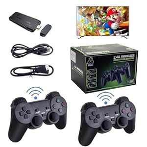 Wireless Retro Game Console with Built in 20000 Games,M8 4K Retro Game Stick Plug and Play Video Game Console HDMI Output for TV, Ideals Christmas