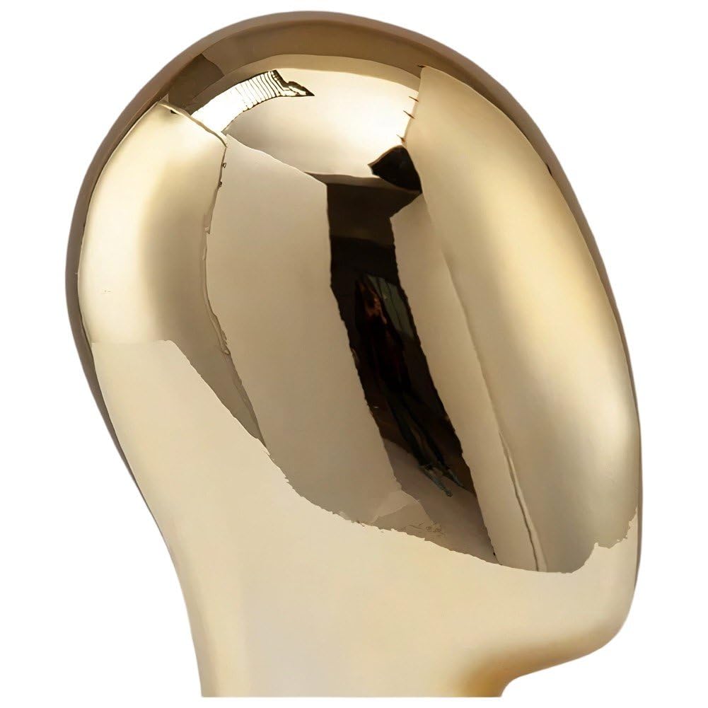 Lamdbao Mannequin Head Glossy Dome Head Stand Model Wig Mount,Professional Hat Wigs Display Manikin for Wigs,Hats,Caps,Headdress