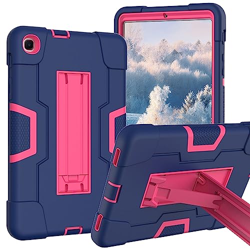 Meifei case for Samsung Galaxy Tab A 8.4 2020 Case, Heavy Duty Hard PC Soft Silicone Kickstand Rugged High Impact Protective Case for Galaxy Tab A 8.4 Inch 2020 SM-T307 (Blue/Rose Red)