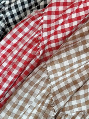 Women's Vintage Plaid High-Waisted Slim A-Line Skirt Patchwork Loose Long Skirts3