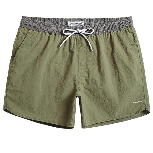 Image of maamgic Mens Swim Trunks 5 inch with Mesh Lining Quick Dry Bathing Suits for Men Swim Shorts Swimwear