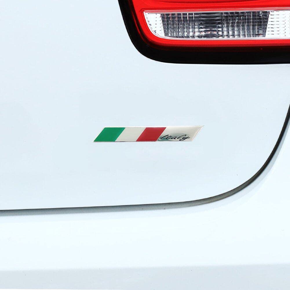 2 Adesivi Bandiera Italiana 3D Per Auto - Decorazione Carrozzeria, 114x29 Mm - Foto 2