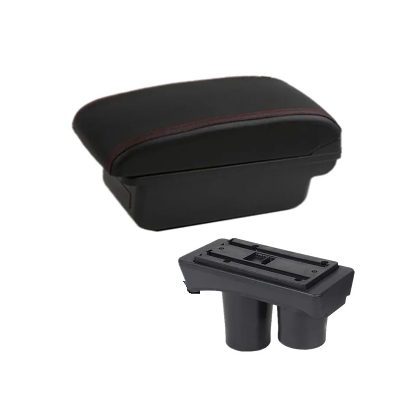GBGWRMRYX Center Armrest Box For C-elysee Universal Car Armrest Box Storage Box Interior Dedicated Retrofit Accessories Arm Rest(A 1 Black red NO USB)