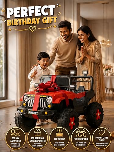 Image of Wishmaster Princess Electric Ride-On SUV - Stylish Off-Road Adventure Car for Kids with LED Lights, Music, Remote & Manual Drive | Music Player