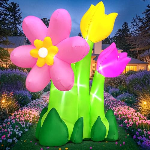 Fleurs gonflables géantes de 1,8m avec un système d'éclairage LED intégré - 2