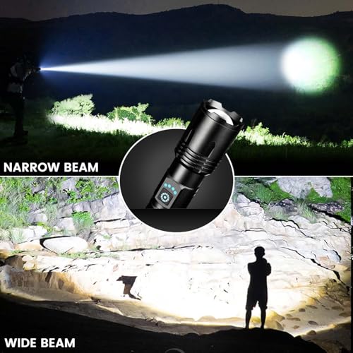 Rechargeable Flashlights High Lumens, 99,000 Lumens Super Bright Led Flashlights with 5 Modes & Waterproof, Powerful Handheld Flashlight for Camping Home (2 Pack) - Image 6