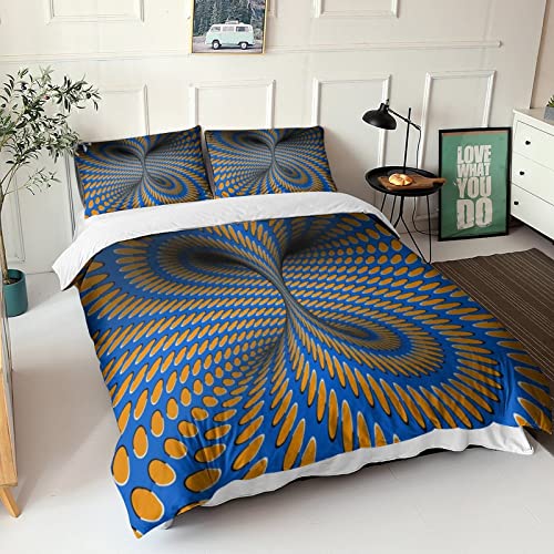 Parure de lit géométrique 3D boho King 220x240cm en microfibre souple avec housse de couette