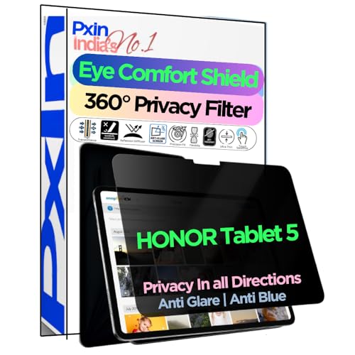 Image of PxIn Tablet Privacy Screen Guard compatible with HONOR Tablet 5 | No.1 | Anti Glare | Anti Blue Light | Anti UV | 4 Way Privacy Filter | 360 Privacy | Eye Protect