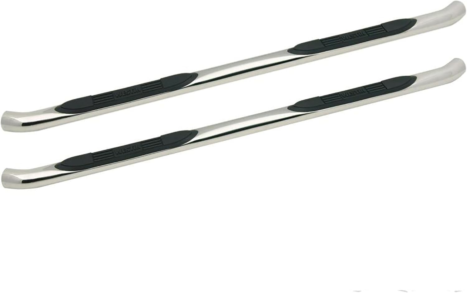 Westin 23-3710 E-Series 3 Round Nerf Bars fits 2014-2019 Silverado Sierra 1500 (Rocker Mount) 2015-2019 Silverado Sierra 2500 3500 Double Cab (Exc Diesel) Polished Pair