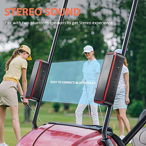 Portable Golf Speaker Bluetooth Wireless Magnetic with Bass Golf Cart Speaker IPX7 Waterproof 30W Stereo Sound 24H Playtime Golf Accessories for Men with Mount Gifts for Golfers - Image 5