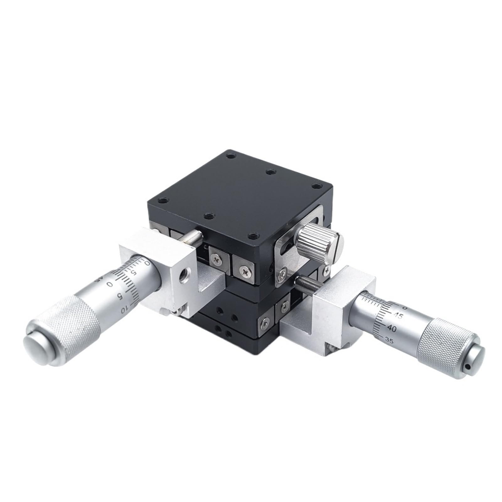 IGNVXMGKP XY Axis Stages 40x40mm Knob Micrometer Sliding Stage Guide Rail Type Platform Manual Displacement Sliding Table LGY40-R LGY40-L(LGY40-R)