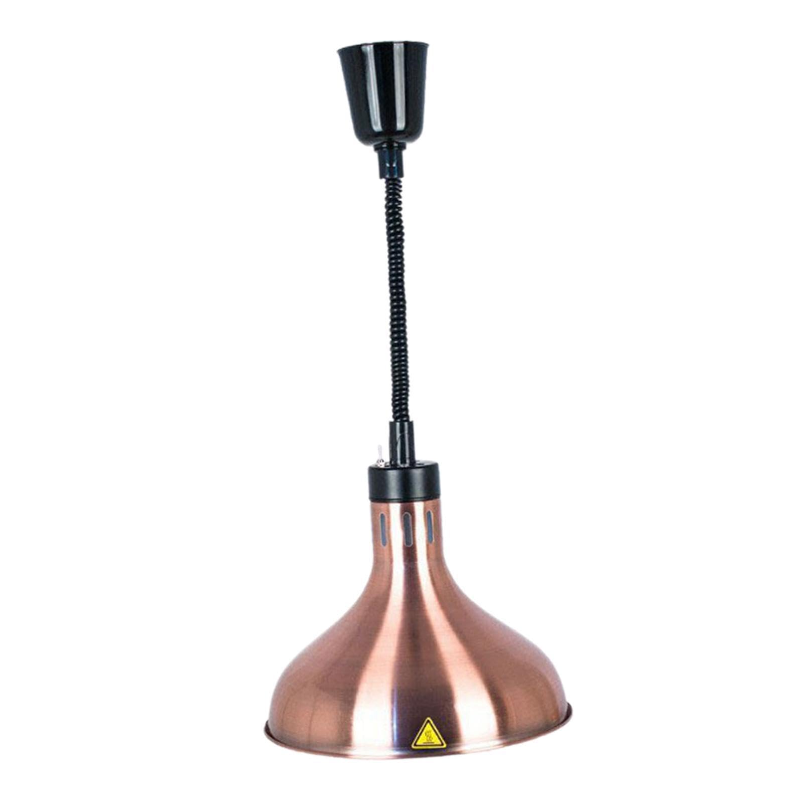 Lámpara Calentadora de Comida Ajustable con Bombilla 250W para Buffet Restaurante O Hogar Material de Hierro Resistente Adecuada para Cocina Hotel, Bronce, Individual